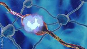 synapse concept degenerative disease neurological disease Alzheimer's, dementia, cognitive process concept synapse deconstructing exploding 3D rendering Stock Video