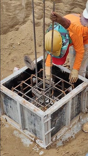 Technical Install stirrup in footing rebar to cast concrete