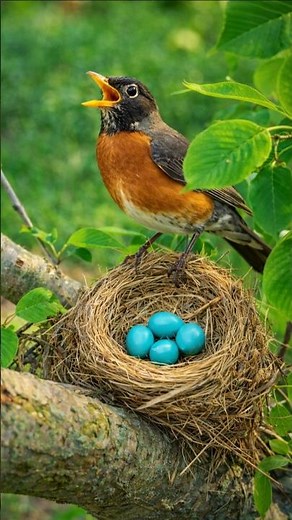 4K Relaxing Forest Bird Sounds – American Robin Singing, Birds Chirping & Nature Ambience for Sleep