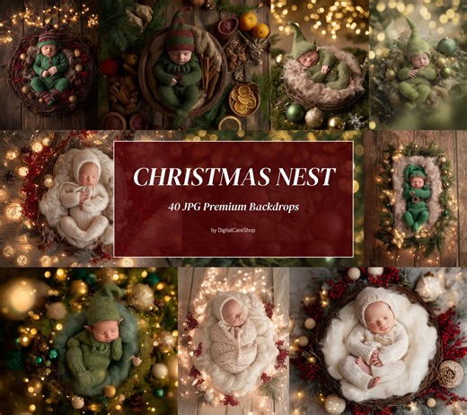 40 Holiday Digital Backdrops – Christmas Maternity & Newborn Winter Studio, JPG Photo Set - Etsy