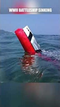 Cardboard ship sinking, WWII battleship model sinking in the sea #shipwreck #cardboardship #rcships
