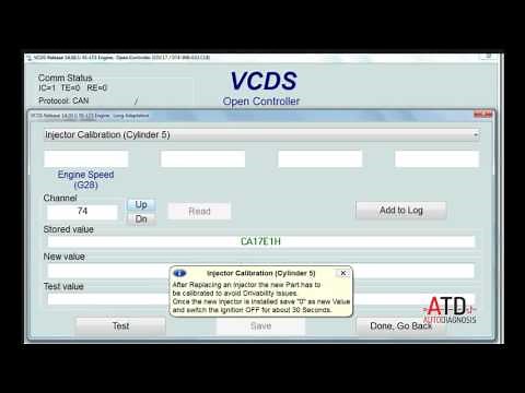 VW Crafter 5-cylinder injector coding with VCDS