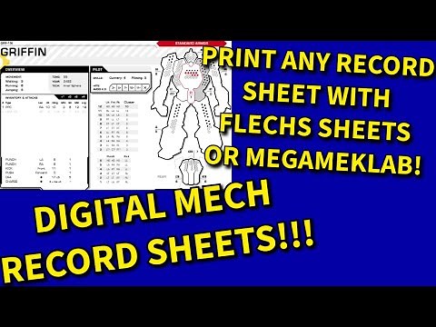 Get any BATTLETECH Record sheet! Flechs sheets and megameklab guide. Digital mech record sheets!