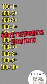 Solve 100 table in seconds🤯||100 table trick