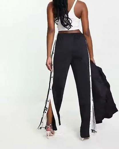ADIDAS Originals Adibreak 3 Stripes Side Popper Track Pants Joggers Black Women | Asos