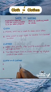 9K views · 159 reactions | CLOTH vs Clothes, what's the difference? | Table of Knowledge TV | Facebook
