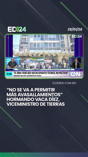 El viceministro de Tierras, Hormando Vaca Díez, afirmó que el INRA fue usado en el pasado como instrumento para el tráfico y avasallamiento de tierras, situación que ahora buscan revertir. 📌Manténgase informado en www.eldeber.com.bo #ElDeber #INRA #Noticias 📹 ON Otra Noche con Sissi Añez | EL DEBER