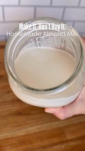 Homemade Almond Milk ⬇️ Recipe below, or comment ALMOND and I’ll send it over! Welcome back to Make It Don’t Buy It, where I teach you how to make everyday foods you normally grab at the store right at home. Today we’re making homemade almond milk. Just like I always say, this isn’t about making everything from scratch all the time. It’s about knowing how, in case you ever need or want to. Some seasons you’ll make things like this, some seasons you won’t, and both are totally okay. Having the op