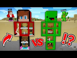 JJ And Mikey Underground STATUE BASE Battle in Minecraft Maizen