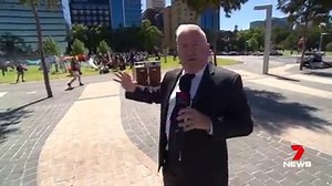 ‪WEEK OF PROTESTS First of five days of protests by #ExtinctionRebellion starts in Perth today. Geof Parry is back from leave today and covering for #7NEWS #welcomeback | 7NEWS Perth
