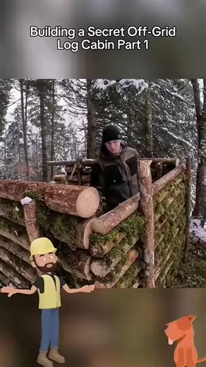 Secret Off-Grid Log Cabin: Step-by-Step Build Pt. 1 | Bounce & Slide