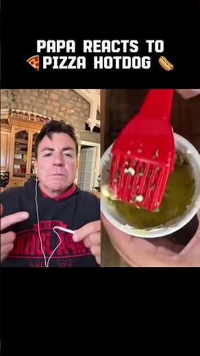 Papa John REACTS to Pizza Hotdog 🍕 #papabless #foodie #pizza
