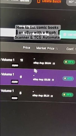 How to list comic books on eBay with a Ricoh Scanner & TCG Automate