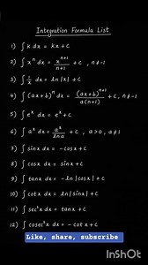 Integration All Formulas in One Video - Class 12 Maths !#shorts #study #maths