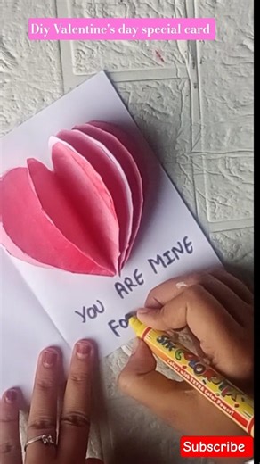 Last minute diy VALENTINE'S DAY card😱😨#youtubeshorts #viralshort #shortsfeed #shorts #fyp