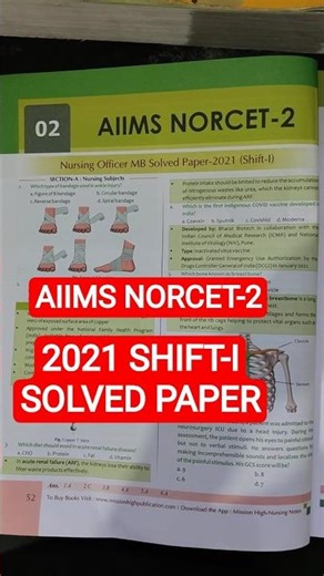 AIIMS NORCET-2 Nursing Officer 2021 Shift-1 | Solved Paper | Important MCQs for NORCET#NORCETPYQ