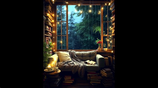 Ambiance Cosy Coin Lecture ☕📖 | Pluie Douce & Musique Relaxante pour Dormir Profondément 🌧️😴
