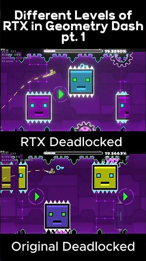 Different Levels of RTX in Geometry Dash pt.1 #gd #geometrydash