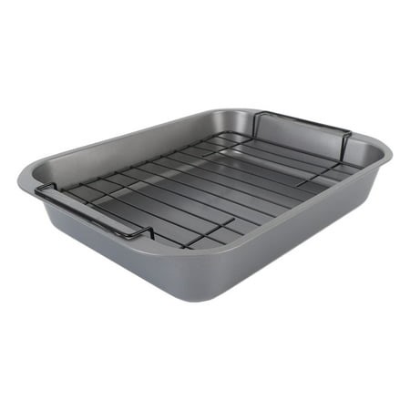 Nonstick Roaster with Rack Carbon Steel Heat Resistant Rectangular Roasting Pan Oven Baking Tray - Walmart.ca