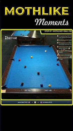 James Cabal v Luis Abarca. Rack 4 - Mothlike 9-Ball Series Finale #billiards #9ball #pooltournament