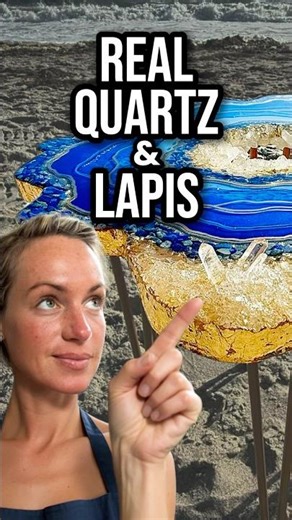 REAL CRYSTALS?! Resin Geode Table With Lapis & Quartz 😱