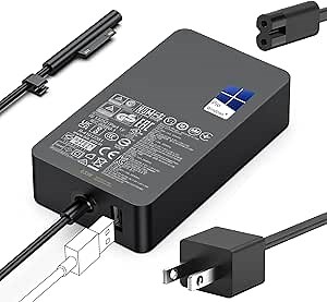 65W Surface Pro Charger Compatible for Microsoft Surface Pro11 10 9 8 7 6 5 4 X Compatible Model 1706 1800 1943 1963 1625 1796 1769 1735 Laptop AC Adapter Power Supply Cord
