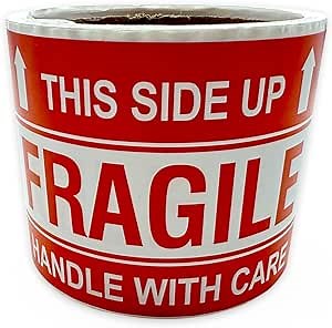 3 "x 5" Fragile Stickers Transport Mobile Fragile Labels Easy to Tear 100 Caution Warning Stickers Moving Envelopes, Boxes, and Shipping Boxes