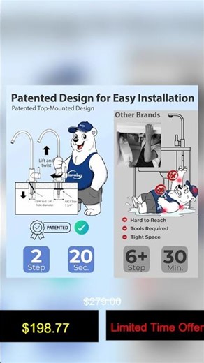 iSpring RCC7AK, NSF Certified, 75 GPD, Alkaline 6-Stage Reverse Osmosis System, pH+ Remineraliz