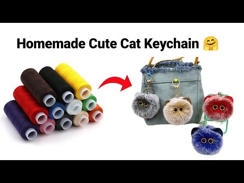 How to make Keychain with Sewing Thread/Homemade Keychain/DIY Gift Keychain/btsKeychain/CuteKeychain