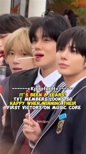 It's Been 8 years! TXT Members Looks So Happy When Winning Their First Victory On Music Core