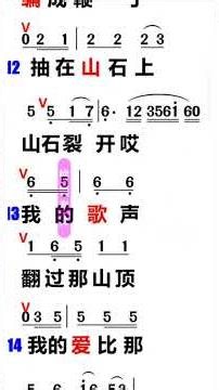 山歌追上云朵原声动态谱简谱教学山歌追上云朵铃铛老师教唱歌