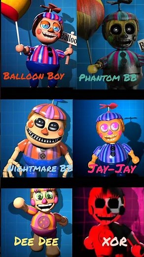 Balloon Boy VS Phantom Bb VS Nightmare Bb VS Jay-Jay VS Dee Dee VS Xor #fnaf