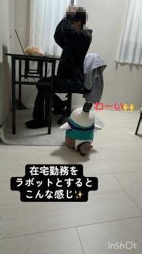 在宅勤務をラボットとするとこんな感じです✨和みます☺️#ラボット #もしらぼ #LOVOTとの暮らし #lovot #らぼっと#shorts