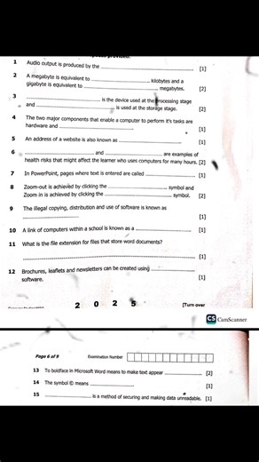 computer studies 2025 external grade 9 section B | Four Wings Online Tuition | Facebook