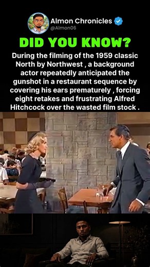During the filming of the 1959 classic North by Northwest, a background actor re...