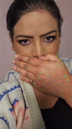 Holi Special Cheek Art Tutorial 🌈 | Colorful Freckle Makeup Look | Easy Festive Glam #sweetykishorts