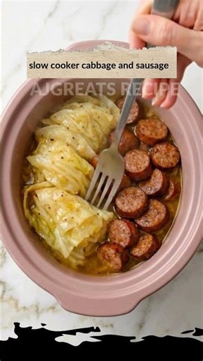 Slow cooker cabbage and sausage