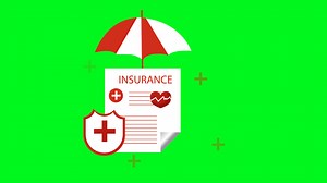 Download animated health insurance icon. life safety and life insurance. great for web, ui apps. or health infographics. with a green screen background for free