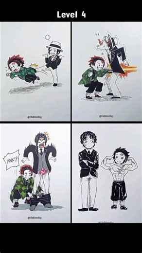 Drawing Tanjiro ⚔ Muzan in different level part 1-4 #描き方 #鬼滅の刃 #竈門炭治郎 #鬼舞辻無惨 #お絵描き #描いてみた