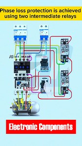 Phase loss protection is achieved using two intermediate relays #fblifestyle | 𝐄𝐥𝐞𝐜𝐭𝐫𝐨𝐧𝐢𝐜 𝐂𝐨𝐦𝐩𝐨𝐧𝐞𝐧𝐭𝐬