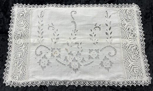 Antique French Lace Pillow Cover 1900s | Hand Stitched Cutwork & Crochet Lace | Shabby Chic French Linen Pillowcase | Cottage Decor 19x12 - Etsy