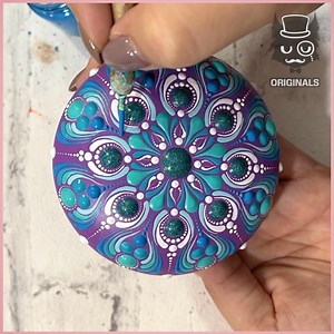 Unique Mandala on a Stone 💜💙🩵🤍 | Simple