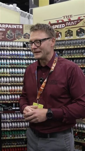 "Our biggest asset? Our People." ♥️ At Gen Con, Stephen Box from Vanguard Tactics caught up with Henning, our CEO, to discover what makes our event booths truly special—the incredible team of Tim, Kat, and Caleb. It's more than a booth, it's a hub of passion, creativity, and community. | The Army Painter