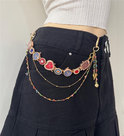 Vintage Watch Pants Chain, Y2K Watch Wallet Chain for Women, Gold Watch Belt Chain, Retro Statement Jewelry,punk Watch Chain for Pants - Etsy