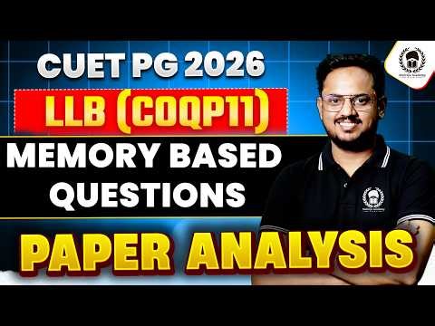 CUET PG 2026 LLB Paper Analysis & Memory Based Question | Rishav Sir