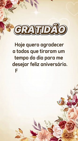 Agradecimento Especial pelo Aniversário