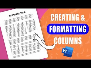 Creating & formatting columns in MS Word