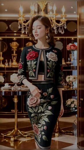 Trong thiết kế couture độc bản của ATR Luxury Design, từng cánh hoa thêu tay nổi 3D trở thành tuyên ngôn quyền lực mềm — sang trọng, không phô trương, mà vẫn khiến mọi ánh nhìn phải ngưỡng vọng. Áo khoác ngắn đính hoa hồng cổ điển kết hợp chân váy ôm body thêu toàn cảnh, bước vào trung tâm của mọi sân khấu – bằng khí chất, không cần lời. ➤ Một bản giao hưởng của nghệ thuật & thời trang thượng lưu. ➤ Một sự chuyển hoá cảm xúc — từ nhẹ nhàng sang bừng nở rực rỡ. ✦ Luxury Chỉ cần hiện diện. | ATR L