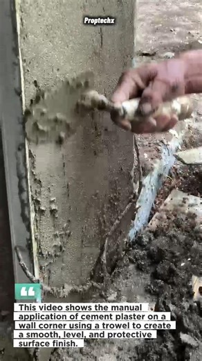 Wall Corner Cement Plastering with Hand Trowel #construction #plastering #masonry