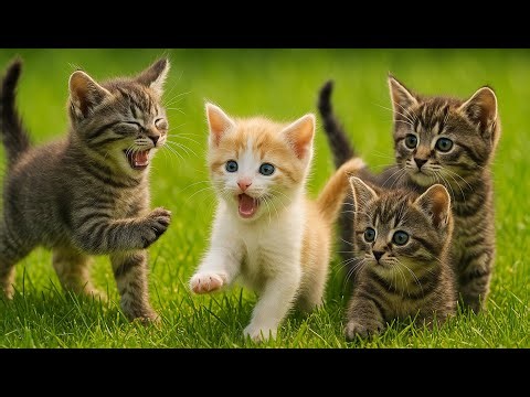 Kittens Playing Outdoors with Dogs, Rabbits, Cows & Mice 🐾💚 | Cat Meowing